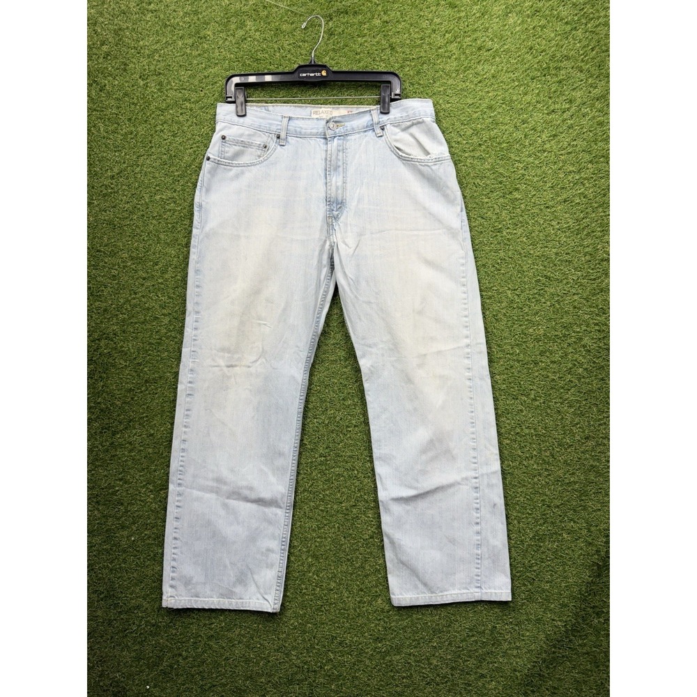 Levis 559 Jeans Mens 34x32 Relaxed Fit Straight Leg Denim Light Wash Denim Work